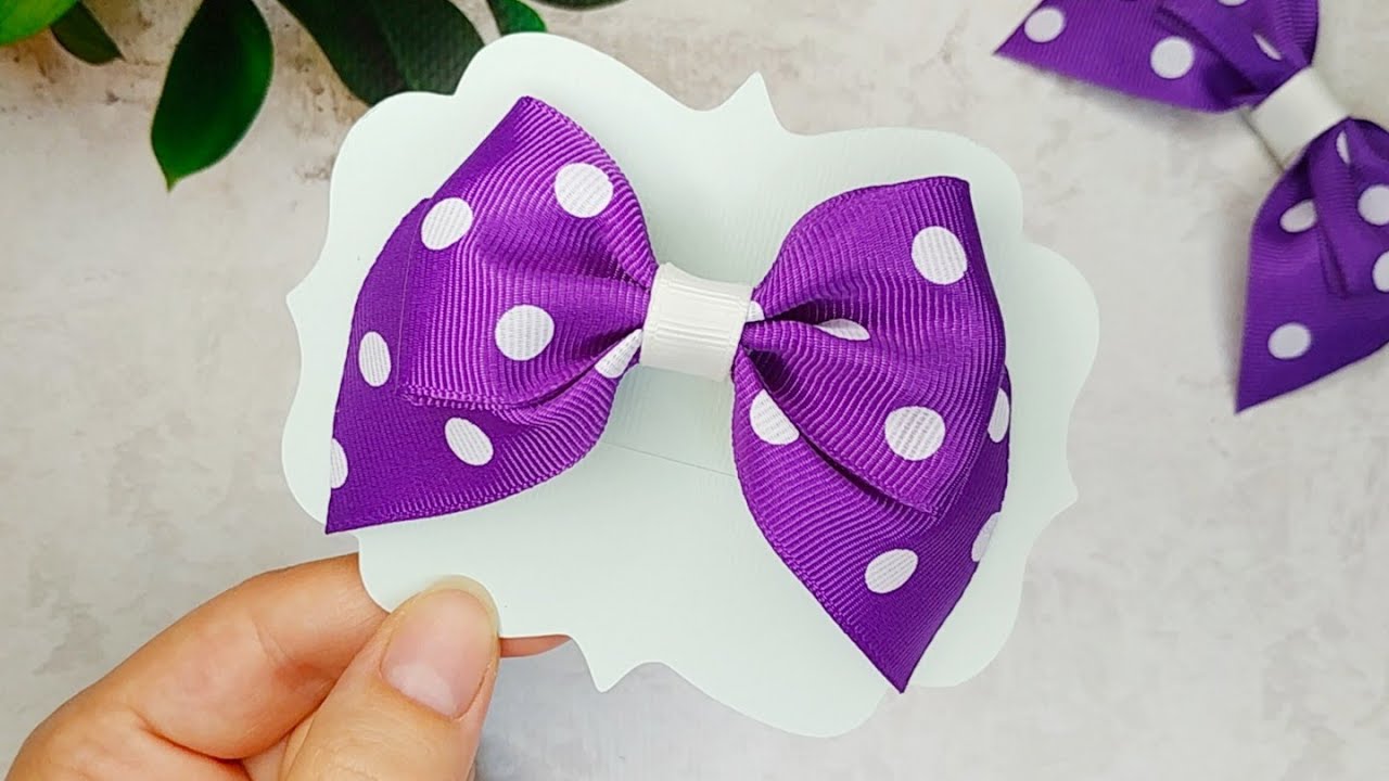 How to make Hair bows with ribbon at home 🎀 Simple and cute hair bows