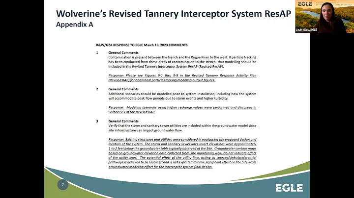 Wolverine World Wide’s draft Revised Tannery Interceptor System Response Activity Plan - 6/6/23