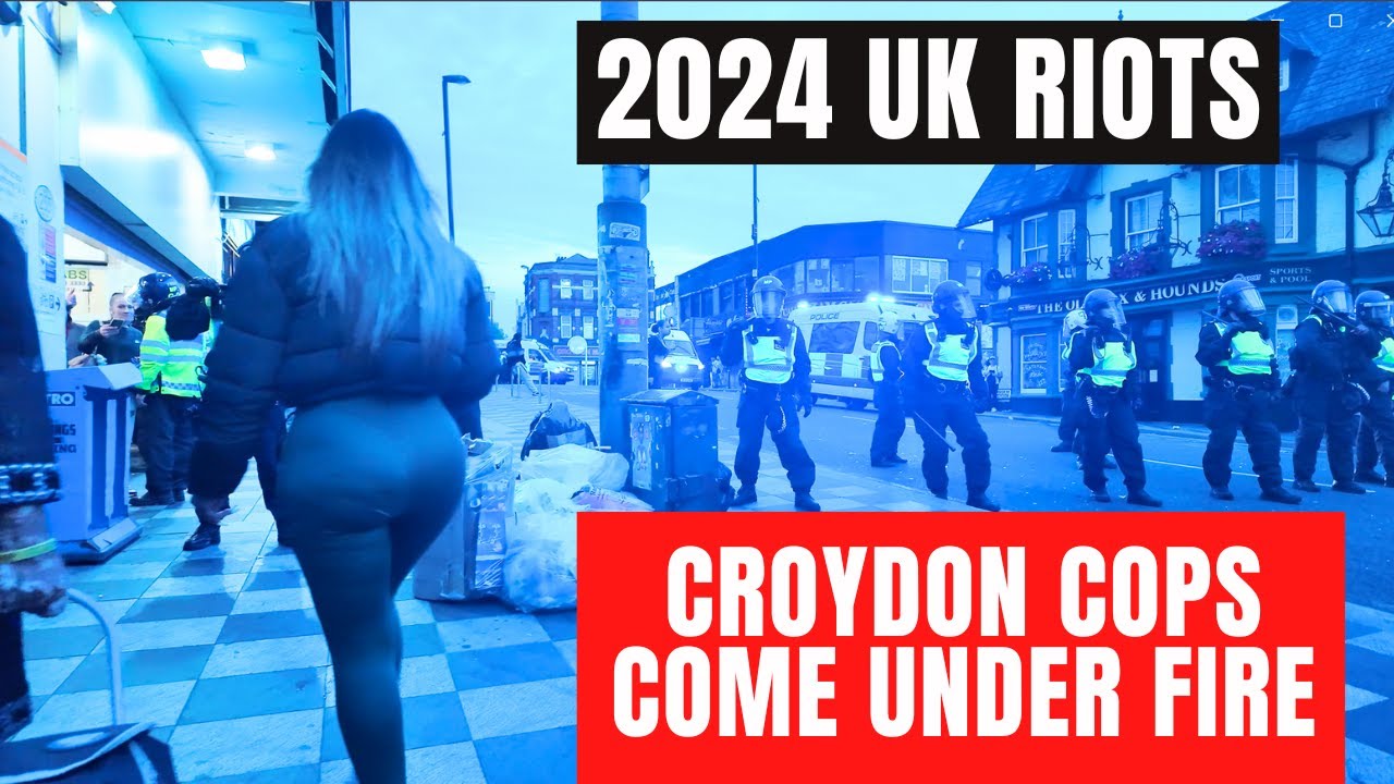 EXACT MOMENT CROYDON RIOT got VIOLENT: Missiles Thrown at COPS | 2024 ...