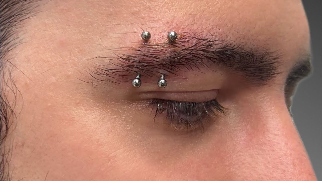 Double eyebrow piercing