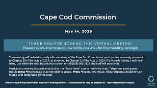 Cape Cod Commission Meeting, 05/14/2026