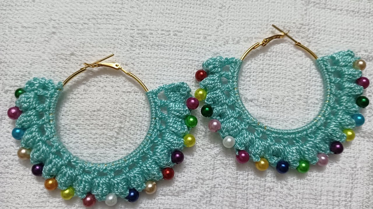 Step-by-step crochet earings design || Aowsum Creativity