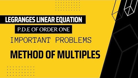 Legranges linear equations||Method of multiples|| Important problems||M.sc math-by Swathistudyguide