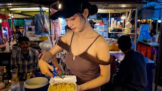 라오스 야시장에서 가장 유명한 계란오믈렛  / the most famous egg omelette in Thailand-Laos night market