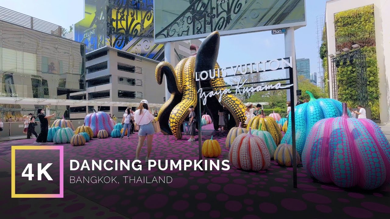 Bangkok, Thailand - May 26,2023 : Louis Vuitton products and dancing  pumpkin with multimedia in colorful showcase display in front of the Louis  Vuitton store at Siam Paragon shopping mall Stock Photo