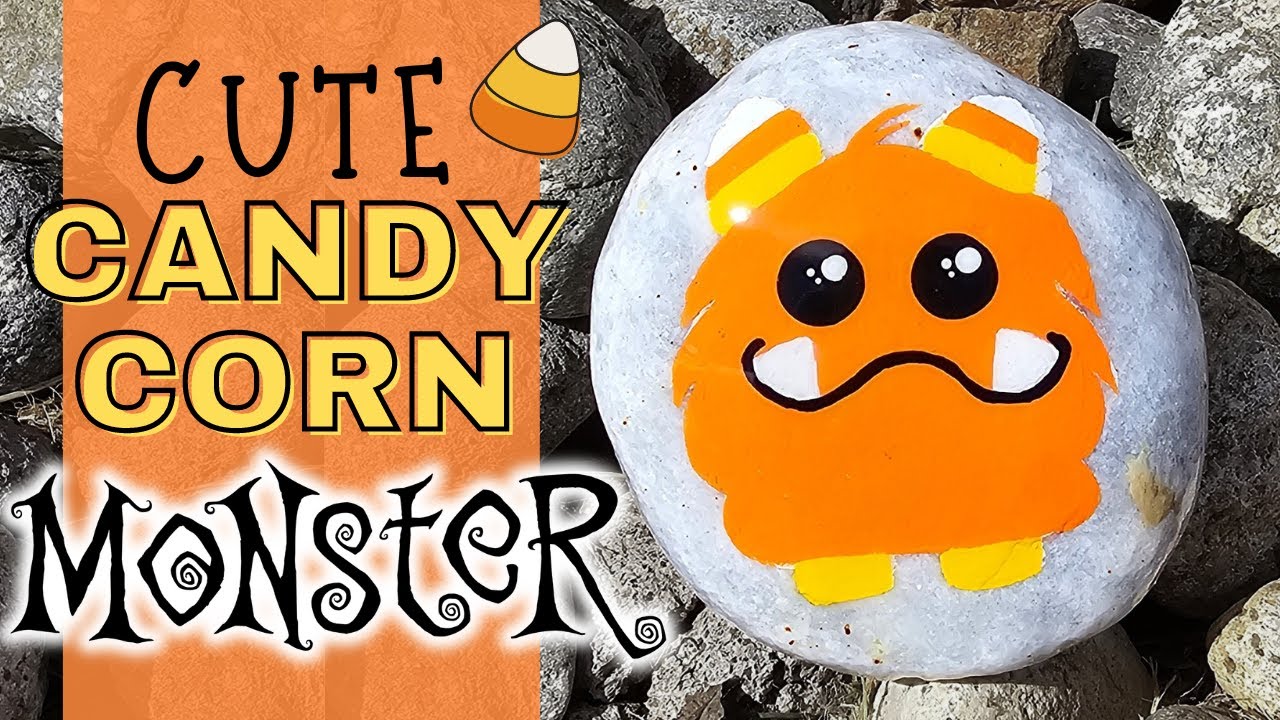 🎃 Sweet & Spooky: CUTE Candy Corn Monster Rock Painting Idea! - YouTube