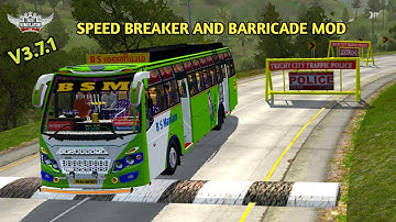 New Speed breaker and barricade Mod bussid v3.7.1