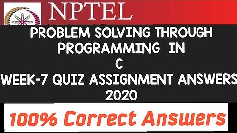 Problem solving through Programming In C||WEEK-7 Assignment Answers||#NPTEL||#SKumarEdu||#C||