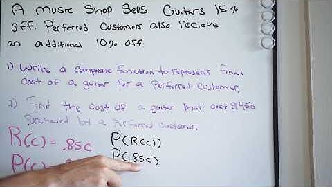 Composite Functions Word Problem - Store Discount