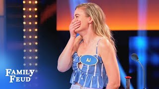 AJ's podium plan IMPLODES... | Celebrity Family Feud