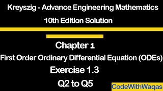 Kreyszig Advance Engineering Mathematics Exercise 1.3 in Urdu/Hindi