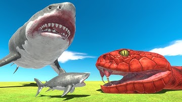 Megalodon is Growing VS Giant Titanoboa - Animal Revolt Battle Simulator