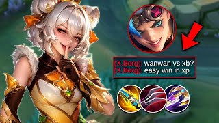 NEW SKIN WANWAN GOT BULLIED BY X.BORG IN XP LANE SOLO RANK😅 (what happen next?) screenshot 2