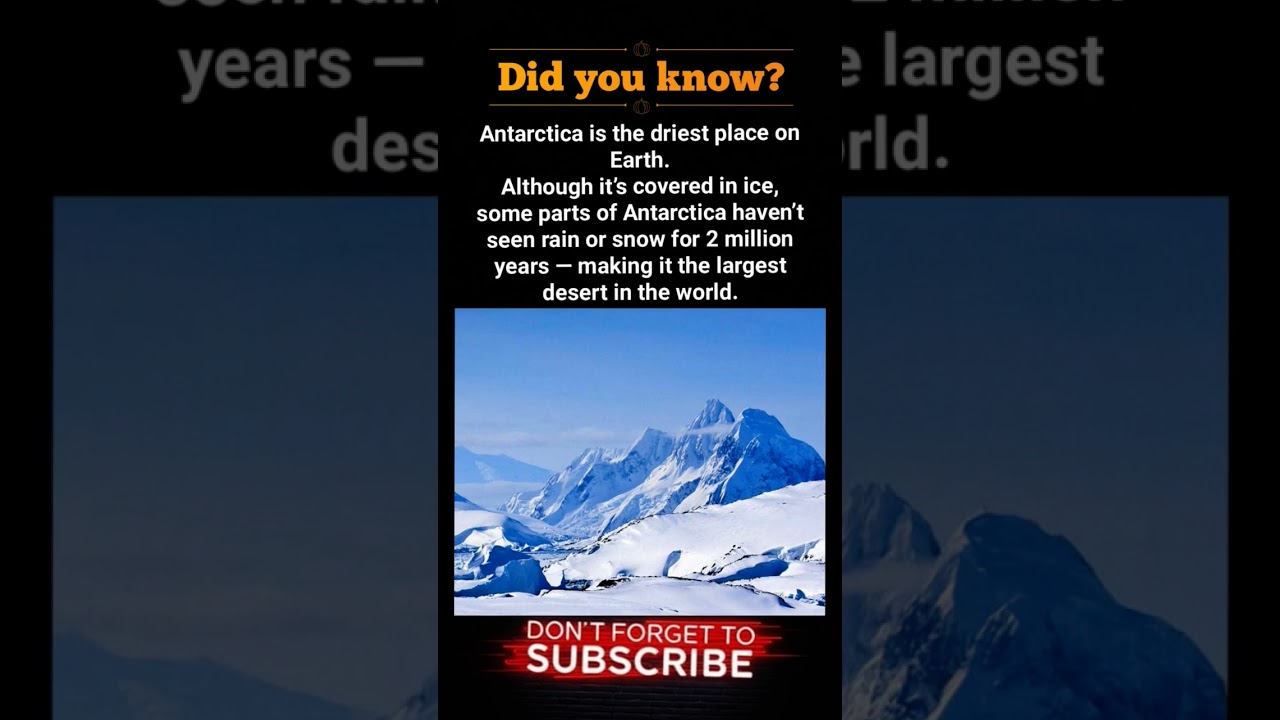 Antarctica: The Driest Place on Earth | World's Largest Desert Explained 