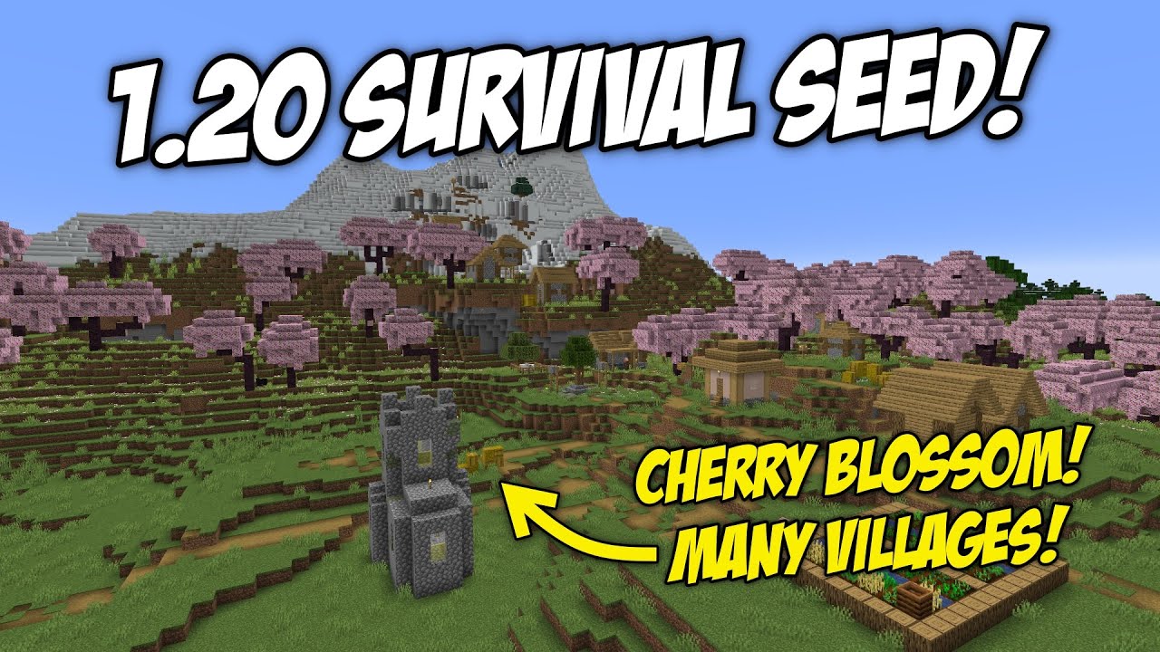 BEST Minecraft 1.20 Seed Cherry Blossom and Many Villages! [God