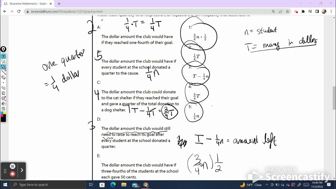 Illustrative Math Algebra 1 Unit 2 Lesson 1 Explained PART 2 - YouTube