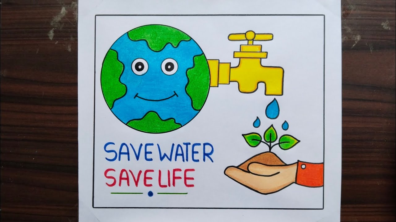 Water Day Drawing / Water Day Drawing Easy / World Water Day Drawing / How To Draw Water Day Drawing