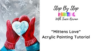 How To Paint Mittens With Heart Snowball - Acrylic Painting Tutorial