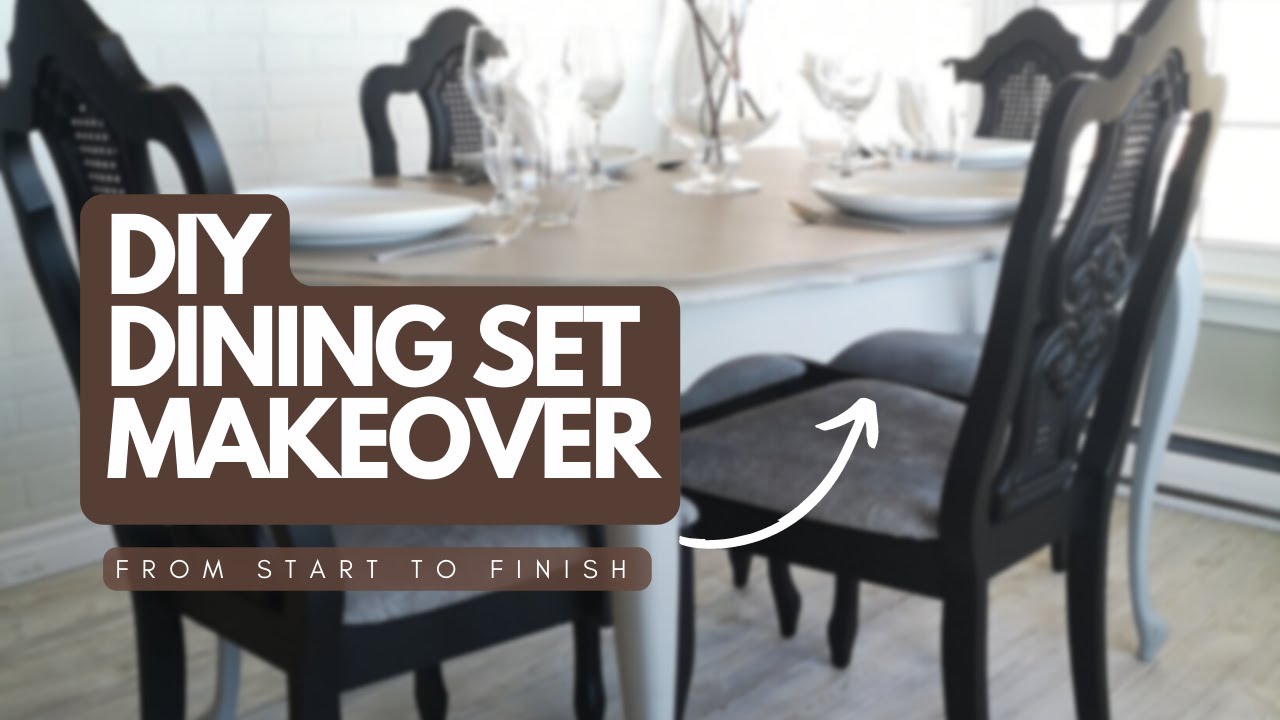 DIY HOW TO refinish a dining set from start to finish! (Reupholstered