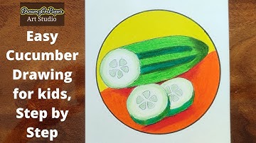 Easy Drawing Tutorial #19 - Easy Cucumber Drawing for Kids, Step by Step | Art Video | Drawing