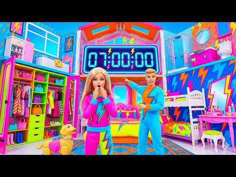<strong>Barbie</strong> Ken  Family Bedroom Pink House Morning Routine Dress Up <strong>Doll</strong> Play 인형놀이 일상 드라마 장난감 |보라미TV