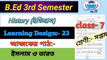 history Learning design for b.ed 3rd semester wbuttepa/bsaeu