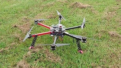 Hexacopter test flight