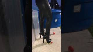 Crush trample Apple high heels boots