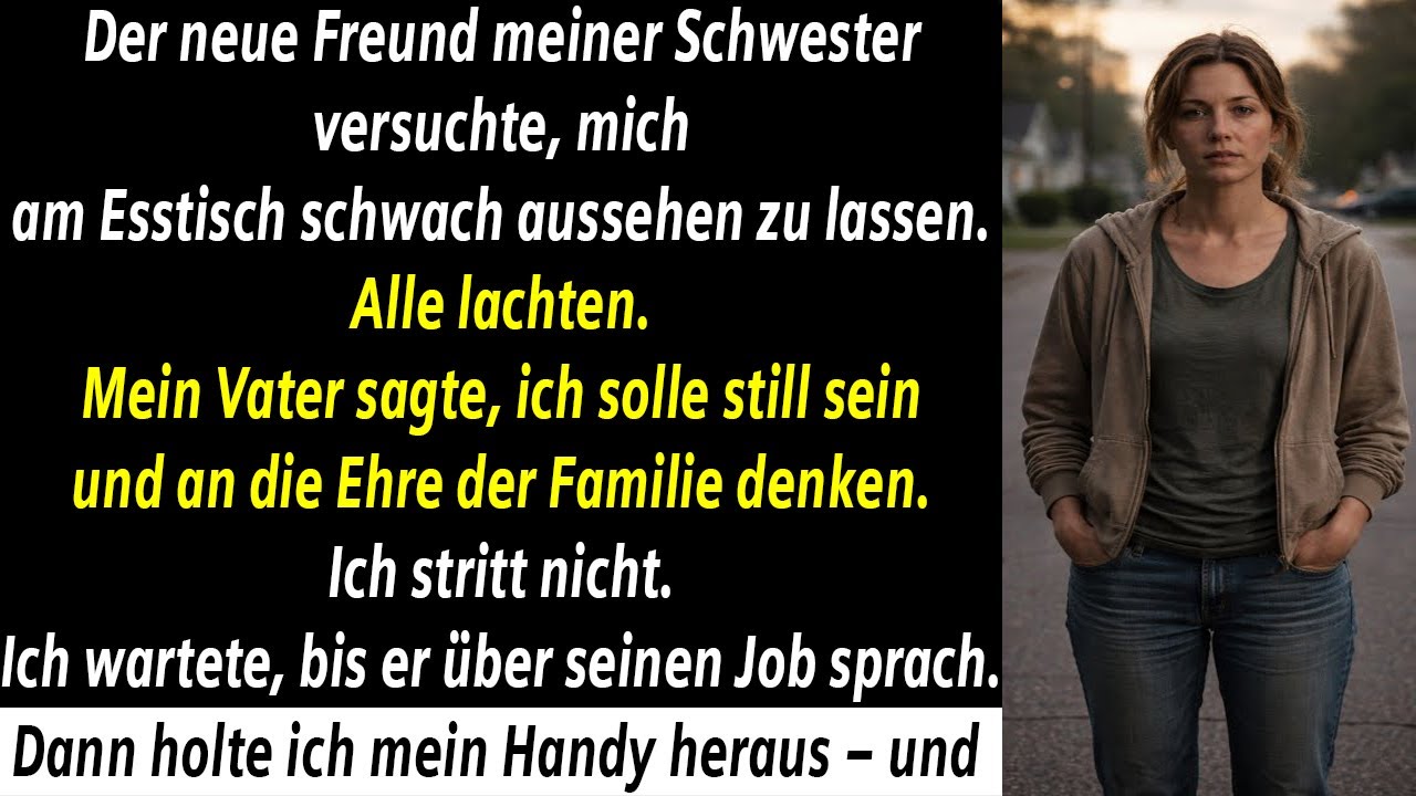 DER FREUND MEINER SCHWESTER VERHÖHNTE MICH — EINE WAHRHEIT ÜBER SEINEN JOB MACHTE ALLE STILL