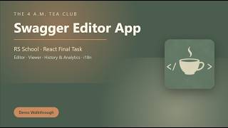 Swagger Editor App — RS School React Final Task Walkthrough