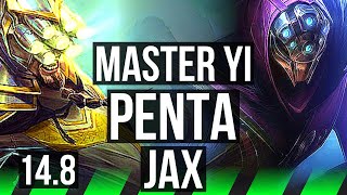 MASTER YI vs JAX (JGL) | Penta, 6 solo kills, 900+ games, Legendary | NA Master | 14.8