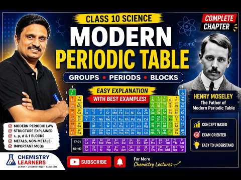 Modern Periodic Table | Complete Chapter | Groups, Periods, Blocks & Trends