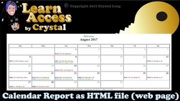 How to Create Calendar Reports from Access Queries with dates! ... as shareable Web Pages