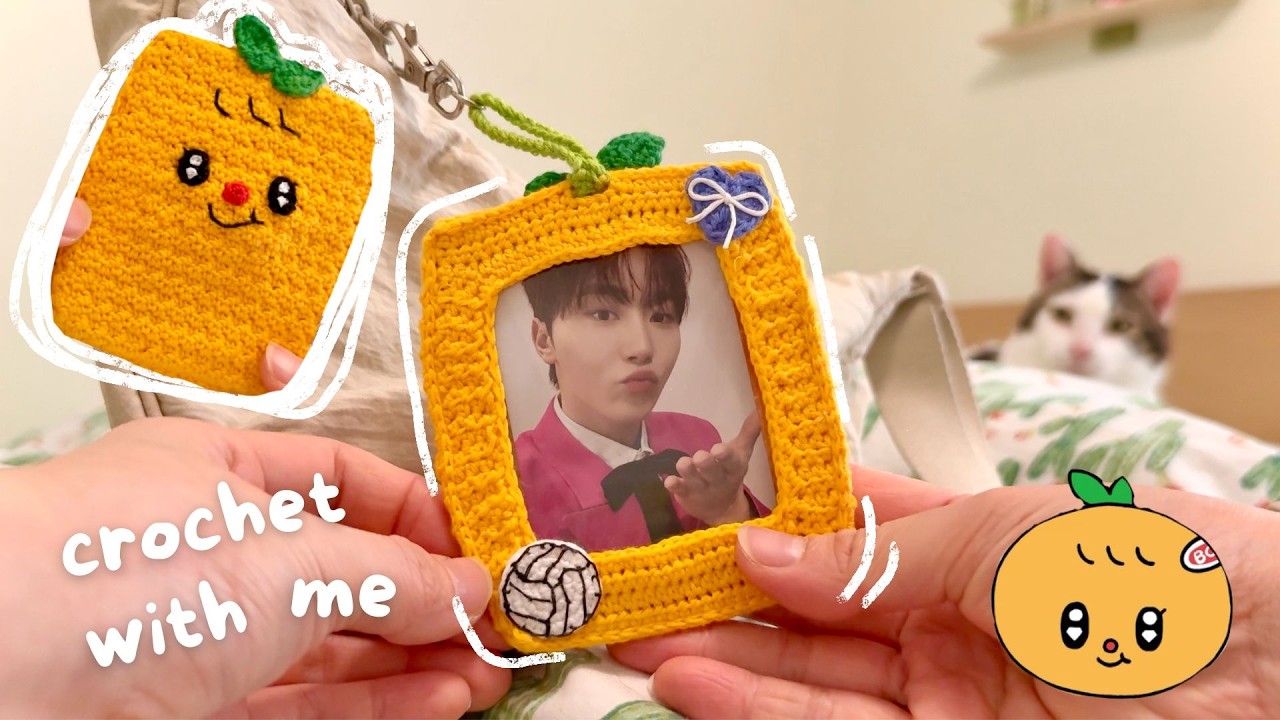 crochet photocard holder tutorial 🍊 seventeen seungkwan miniteen