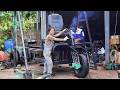 🔥 DIY engine guard, radiator bracket, and complete driver's position for a three-wheeled vehicle.