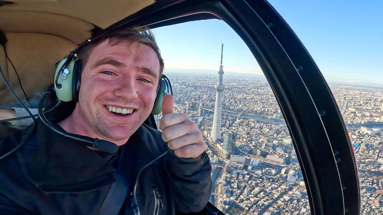 I flew in a helicopter over Tokyo….
