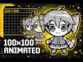Animei a Kasane Teto em 100x100 pixels
