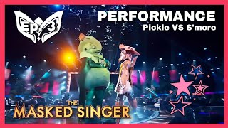 Ep. 3 Pickle VS S'more Sings "Sugar We're Going Down" by Fall Out Boy | The Masked Singer| Season 10