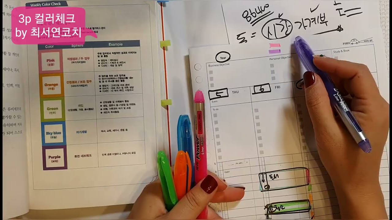 3P바인더의 핵심! 성과를 만드는 5가지 컬러 체크 완벽 가이드