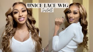 WATCH ME INSTALL THIS AFFORDABLE HIGHLIGHTED LACE WIG FT. UNICE HAIR