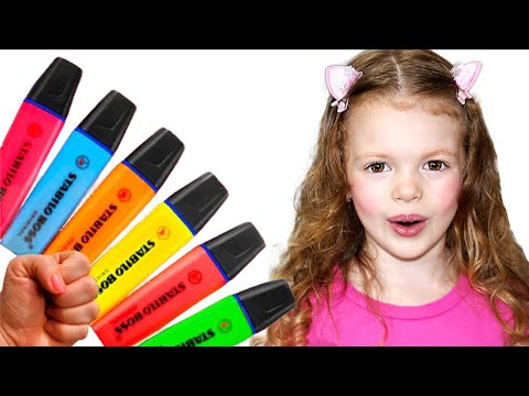 Pretends to play with Magic Pen - Preschool toddler learn color