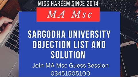 MA MSc Sargodha University Objection List and it
