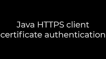 Java :Java HTTPS client certificate authentication(5solution)