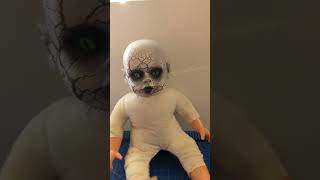 Turning a Dollarama Halloween decoration into a creepy doll #diy #spookyhome #halloweenhomedecor
