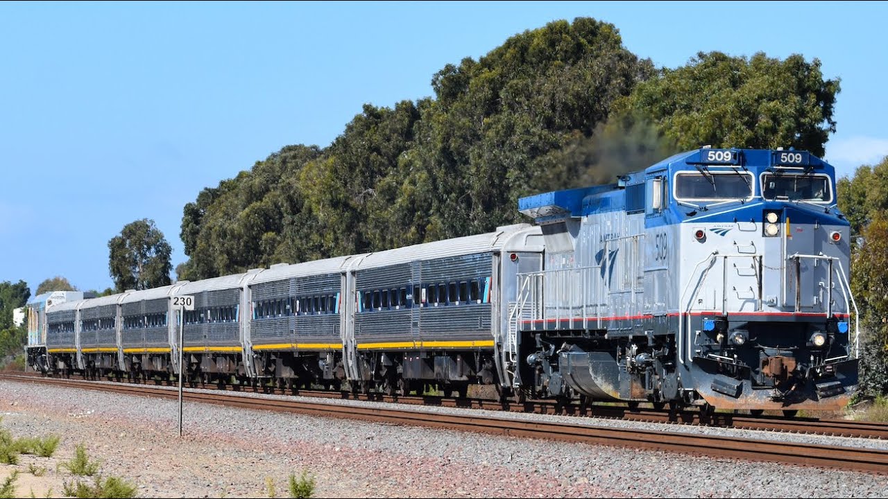 PRIME K5LA! Amtrak Dash-8 509 with the Comet Set