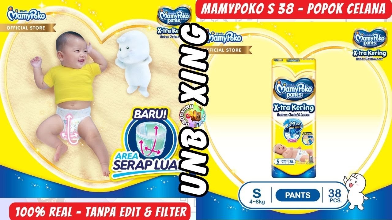 Unboxing Mamy Poko Pants X-tra Kering S38 | Anti Bocor & Nyaman untuk Aktivitas Harian