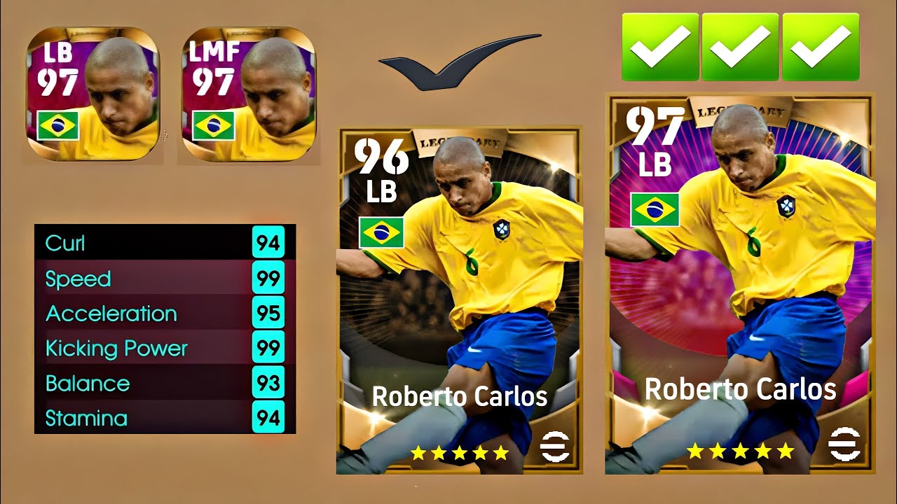 How to train LEGENDARY Roberto Carlos 96-97 | EFOOTBALL 2023 - YouTube