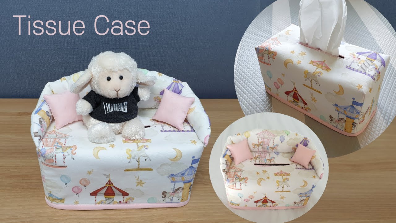 DIY 티슈케이스 기본형/쇼파형 두 가지 모양으로 만들기(w.천나라) - How to make a cute sofa tissue case