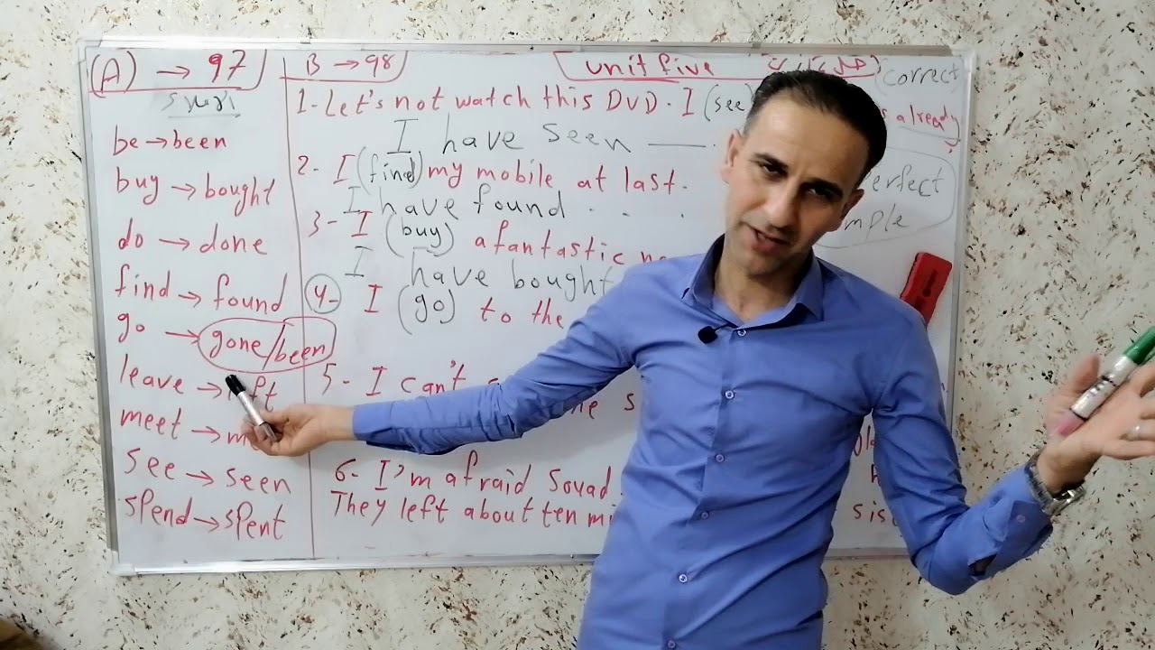 سادس اعدادي /تمارين الوحده الخامسه ( A ) صفحه 97 و ( B ) صفحه 98