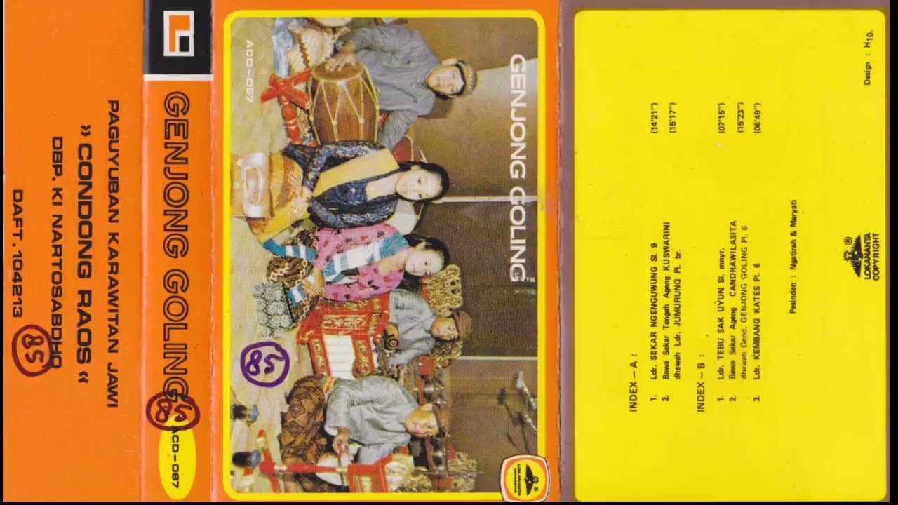 GENJONG GOLING Condong Raos. Ki Nartosabdho (Lokananta Recording)